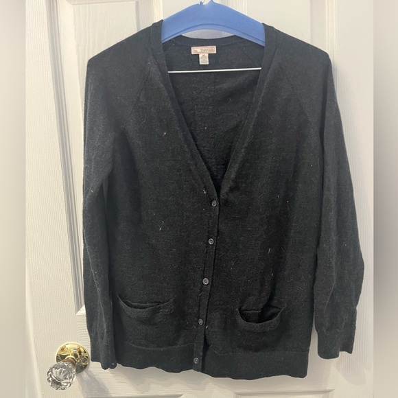 Gap Charcoal Grey 100% Extra Fine Merino Wool Cardigan - Picture 11 of 13